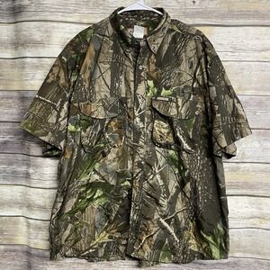 REMINGTON MOSSY OAK CAMO TIMBER ADVANTAGE SHORT SLEEVE Shirt Men's XL Hunting‎